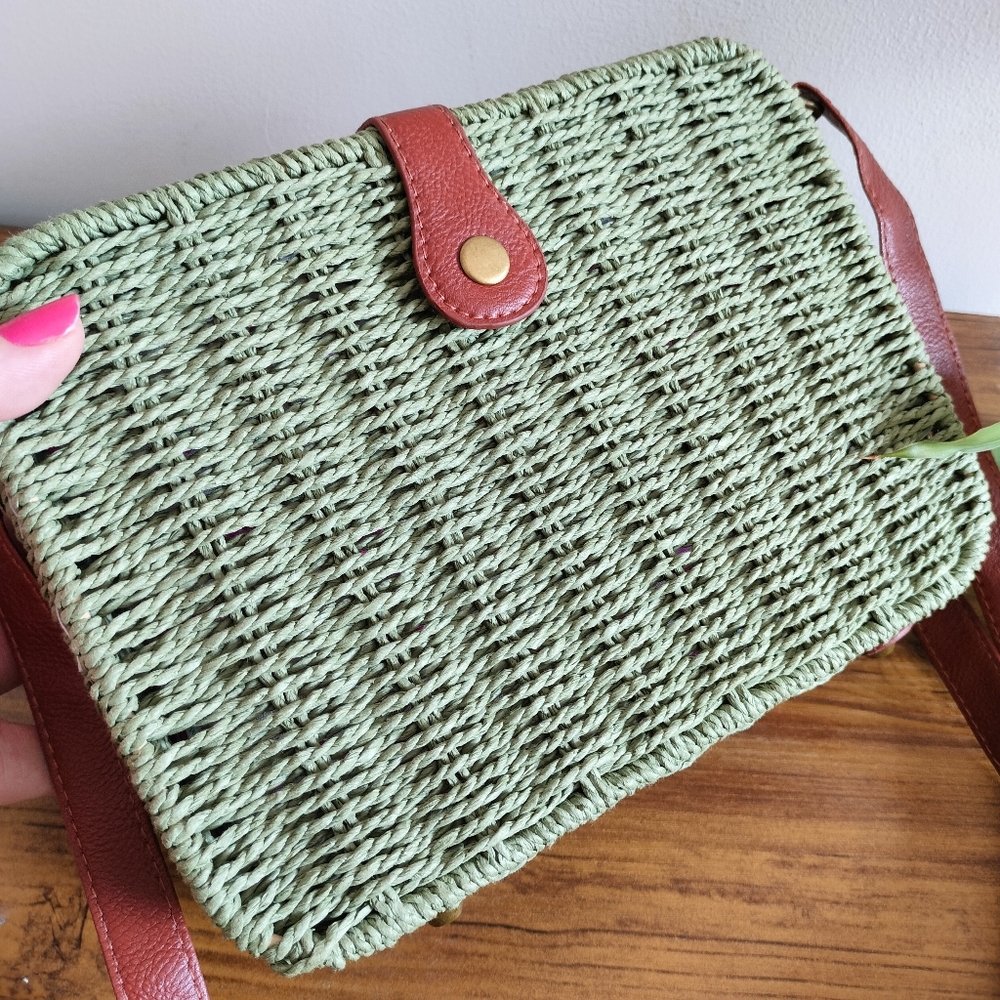 Boho Rattan Structured Bag - Picture 3 of 16